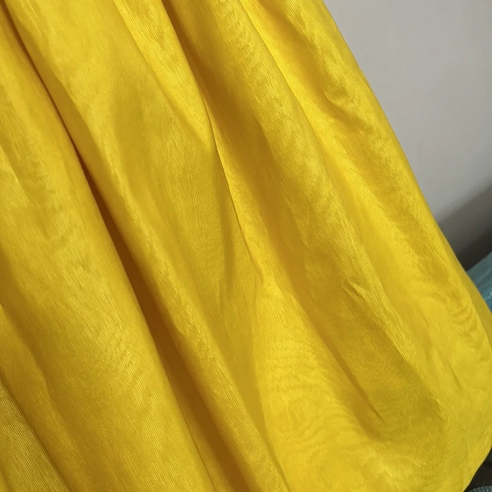 Vintage Sailor Dress Rockabilly A Line Yellow & Black Tulle Underskirt Lined - Picture 10 of 14